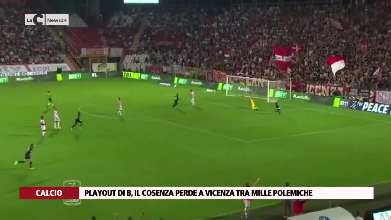 Playout di B, il Cosenza perde a Vicenza tra mille polemiche