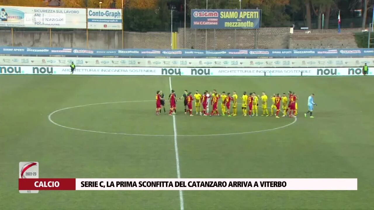 Serie C, la prima sconfitta del Catanzaro arriva a Viterbo