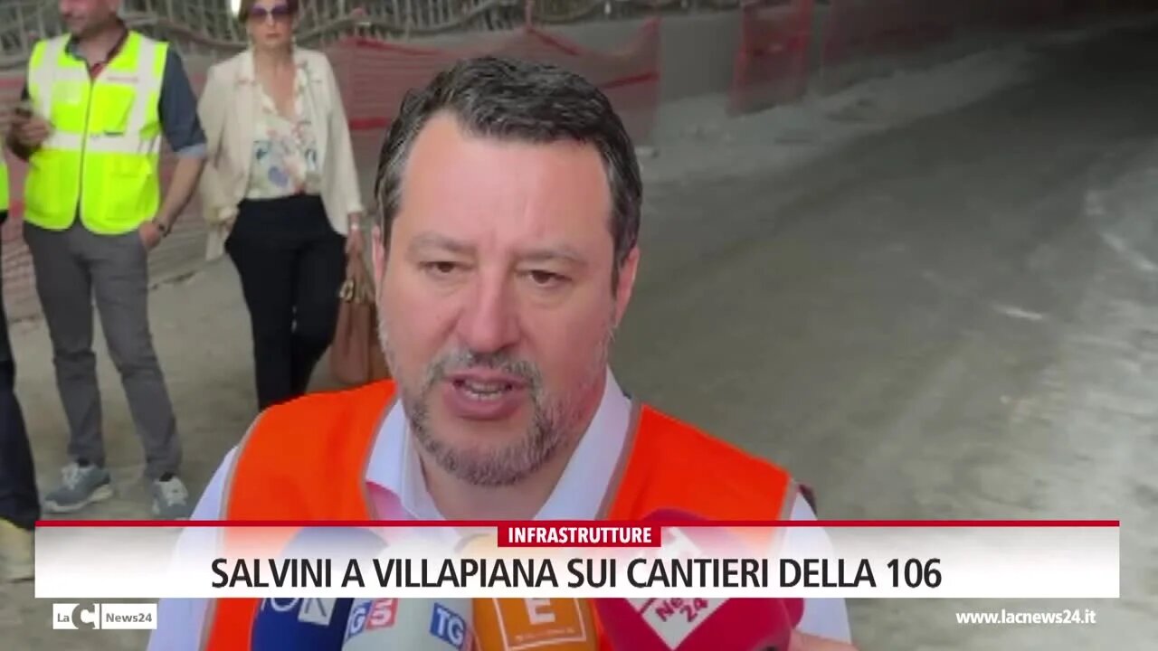 Salvini a villapiana sui cantieri della 106