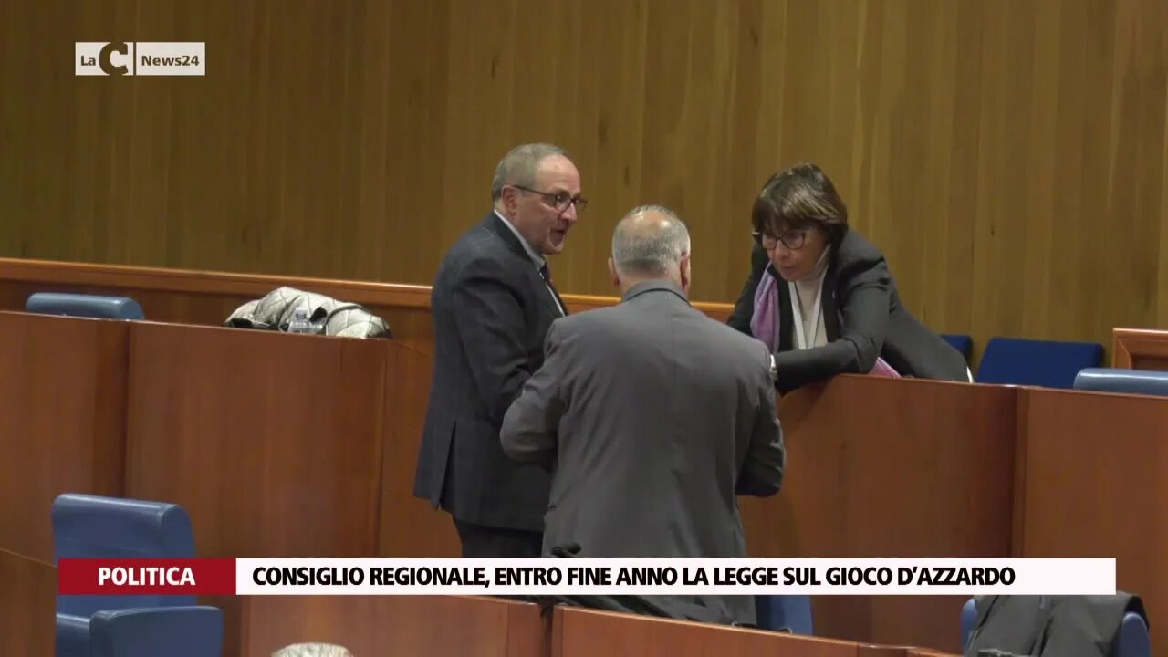 Consiglio regionale, entro fine anno la legge sul gioco d’azzardo