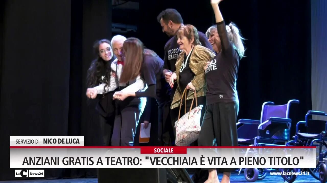 Anziani gratis a teatro: "Vecchiaia è vita a pieno titolo"