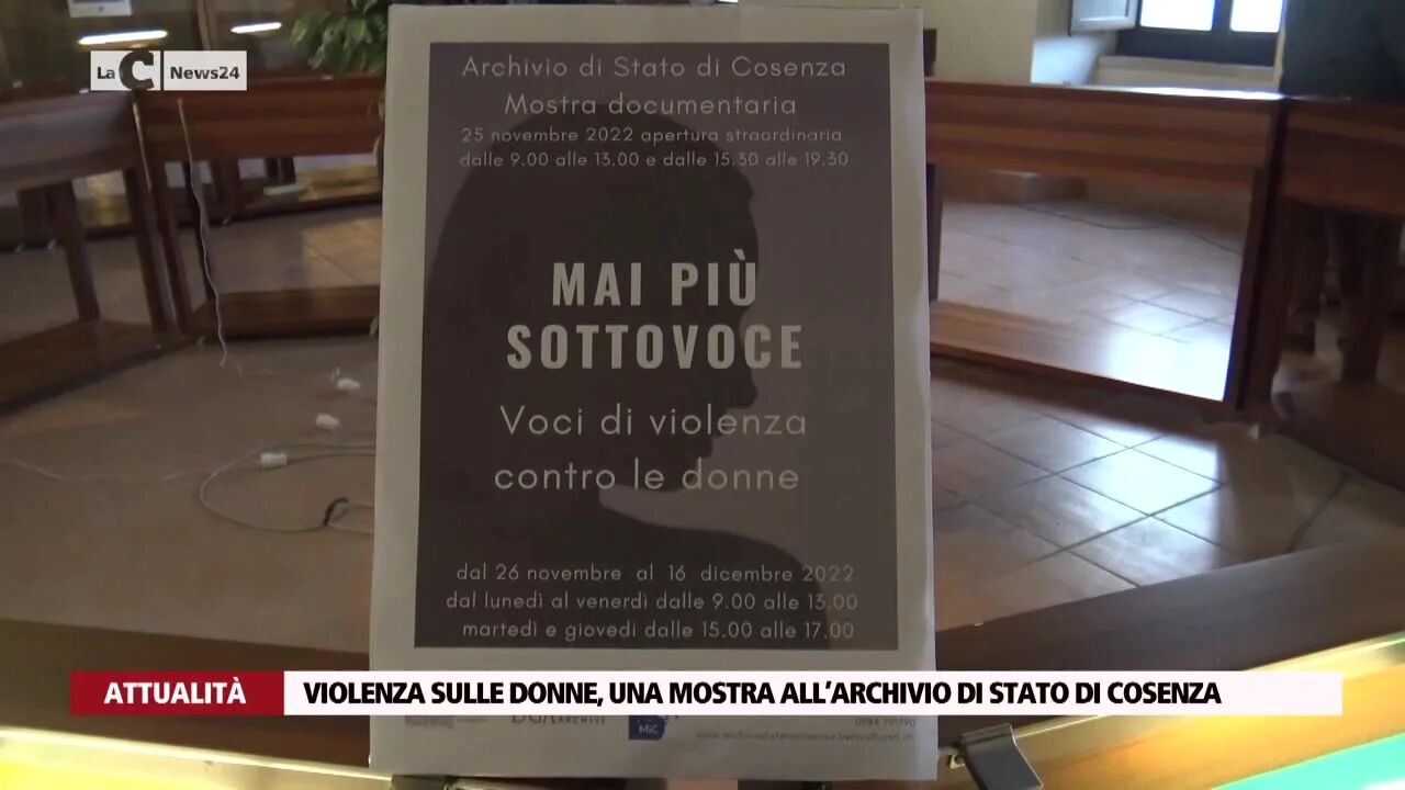 Violenza sulle donne, una mostra all’archivio di Stato di Cosenza