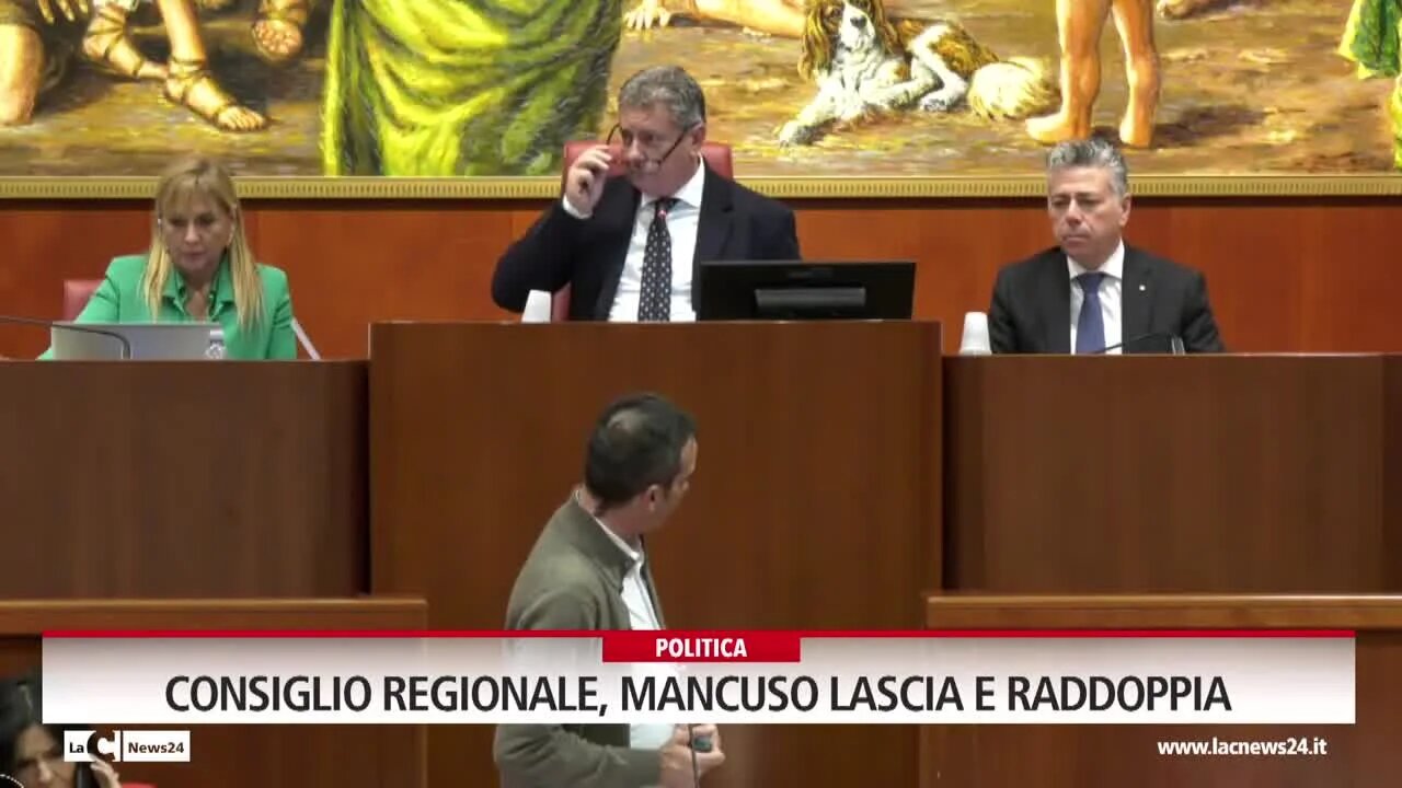 Consiglio regionale, Mancuso lascia e raddoppia