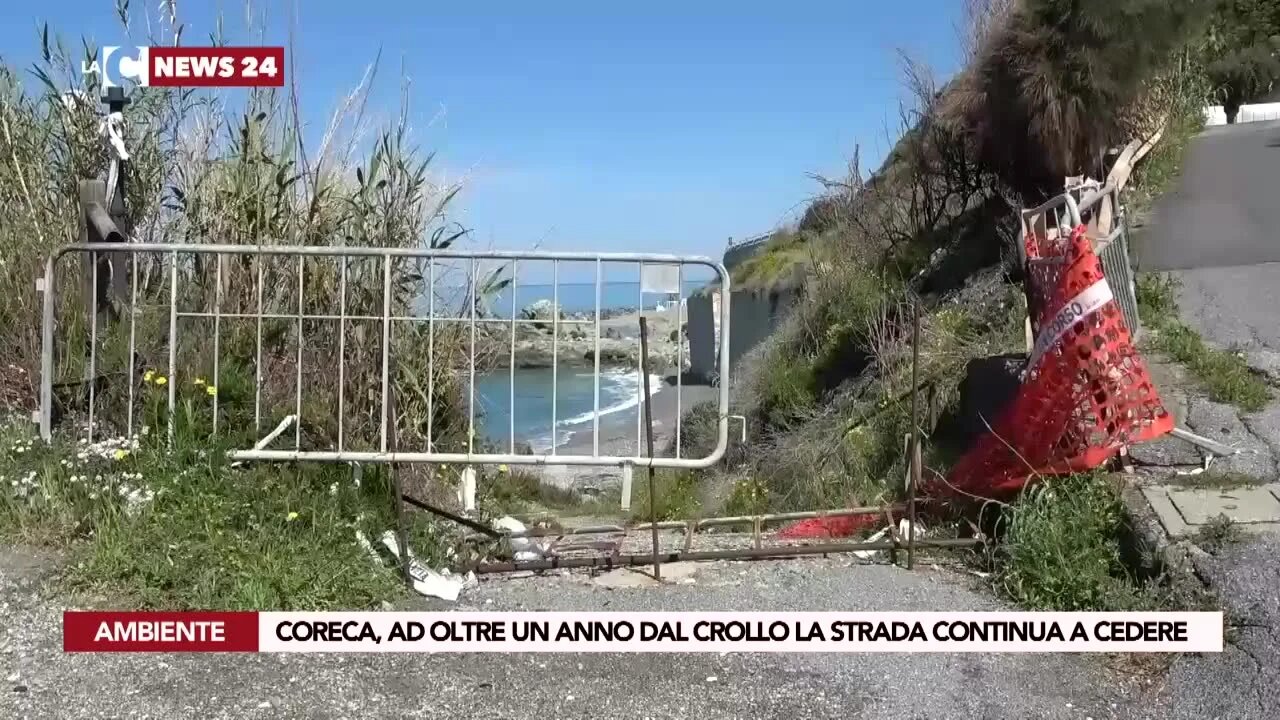 Coreca, ad oltre un anno dal crollo la strada continua a cedere