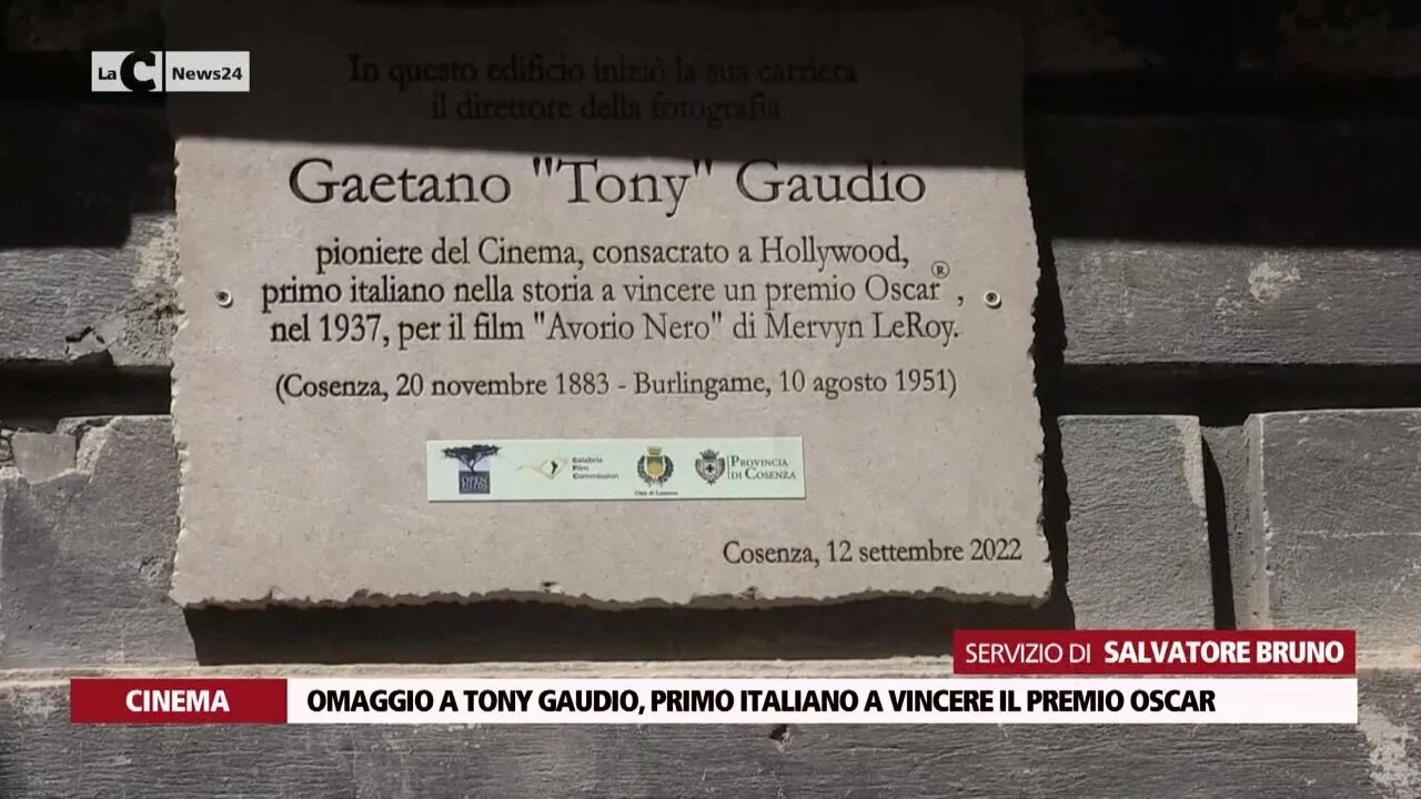 Tony Gaudio e il giallo della statuetta scomparsa. A Cosenza una targa celebra il primo italiano a vincere il premio Oscar