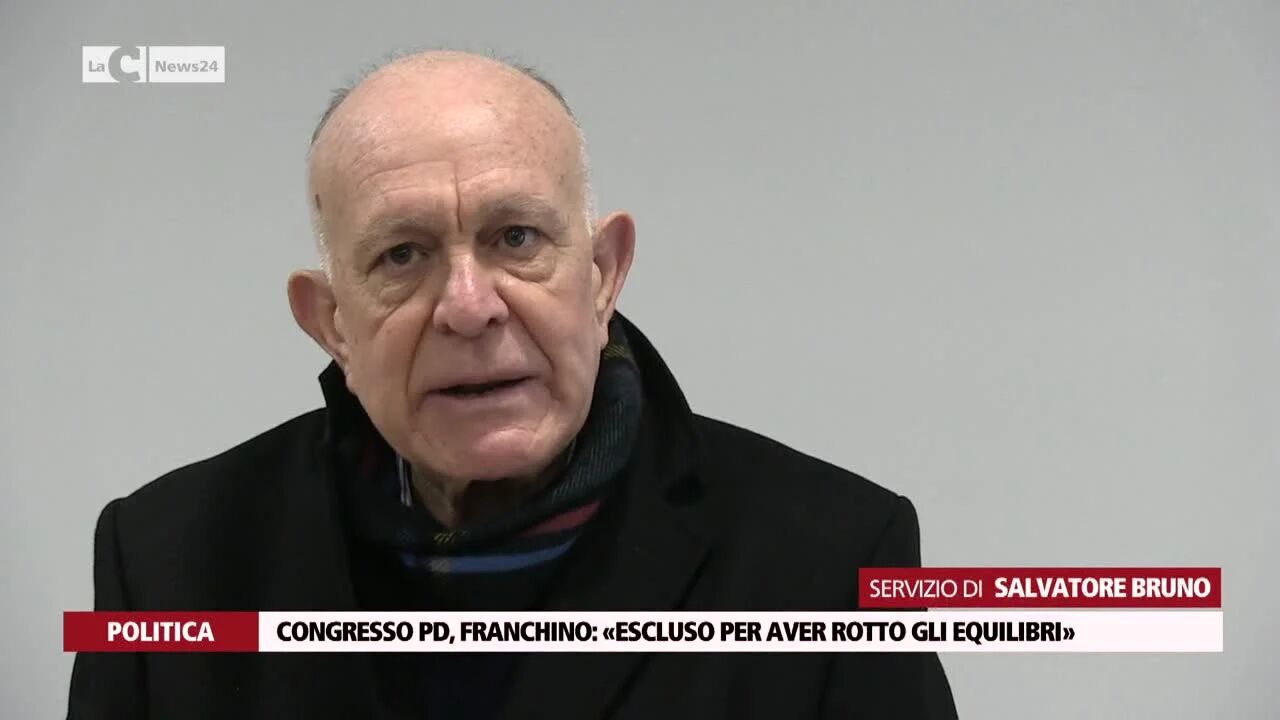 Congresso Pd, Franchino: «Escluso per aver rotto gli equilibri»