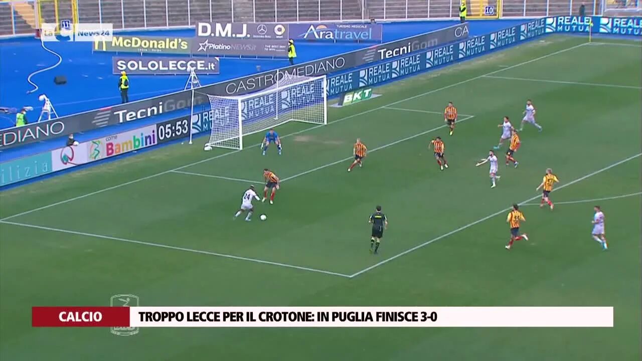 Troppo Lecce per il Crotone in Puglia finisce 3-0