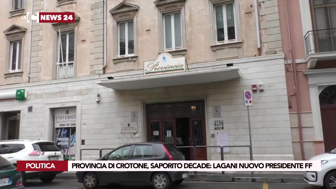Provincia di Crotone, Saporito decade: Lagani nuovo presidente ff