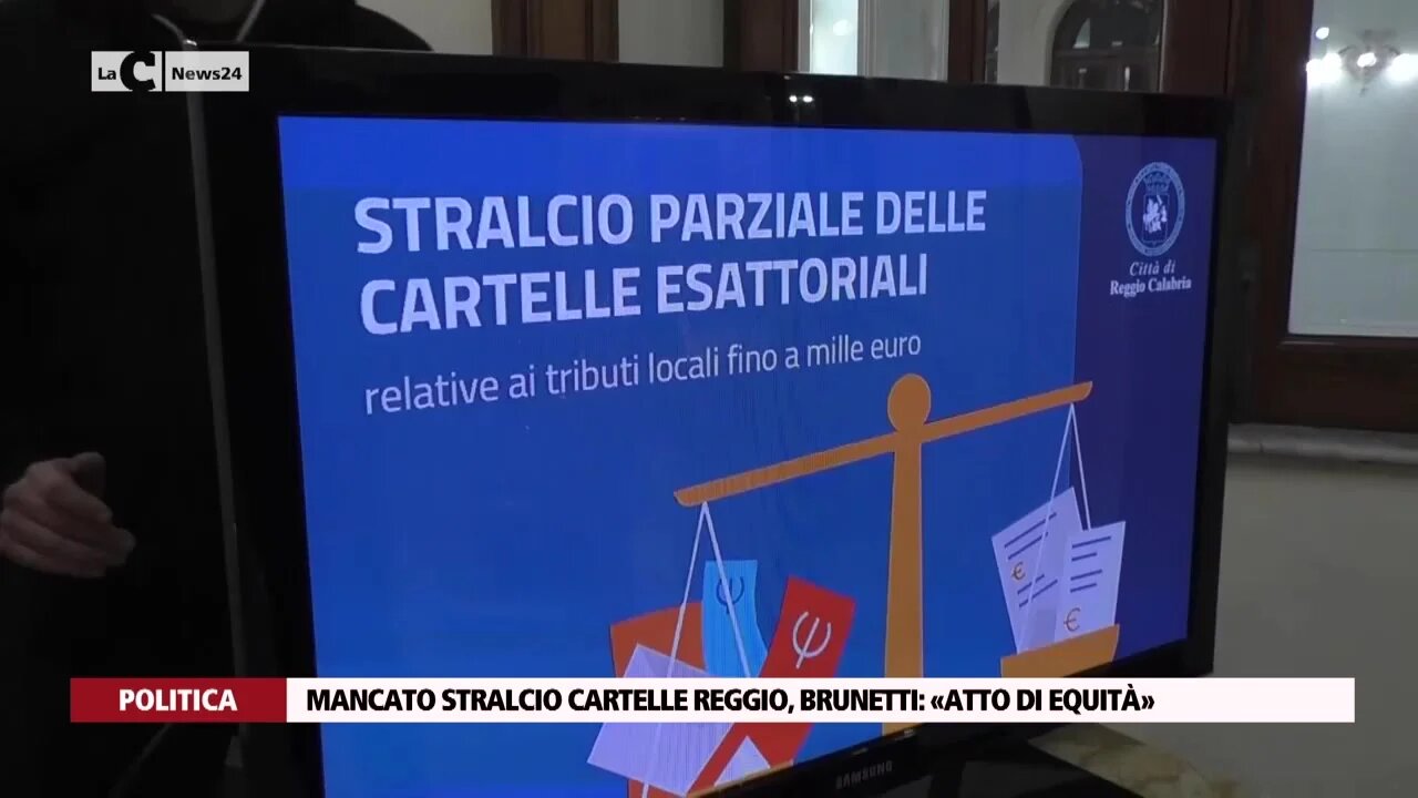 Mancato stralcio cartelle Reggio, Brunetti: «Atto di equità»