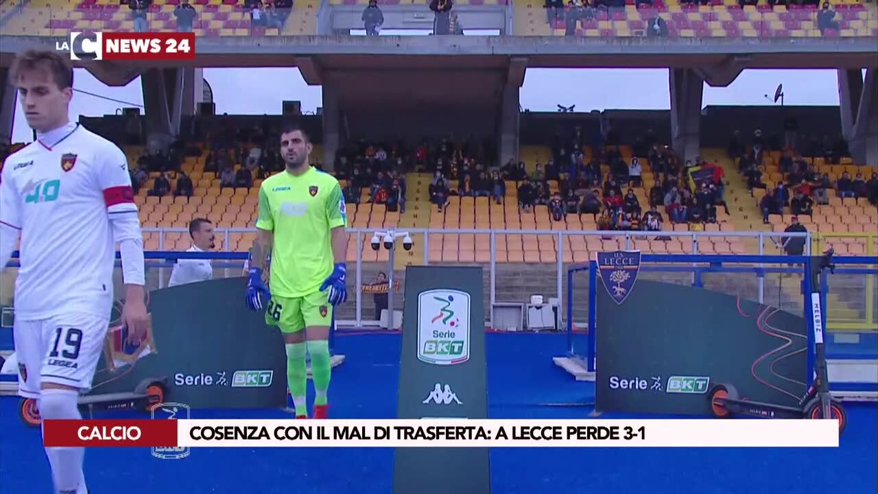 Cosenza con il mal di trasferta: a Lecce perde 3-1
