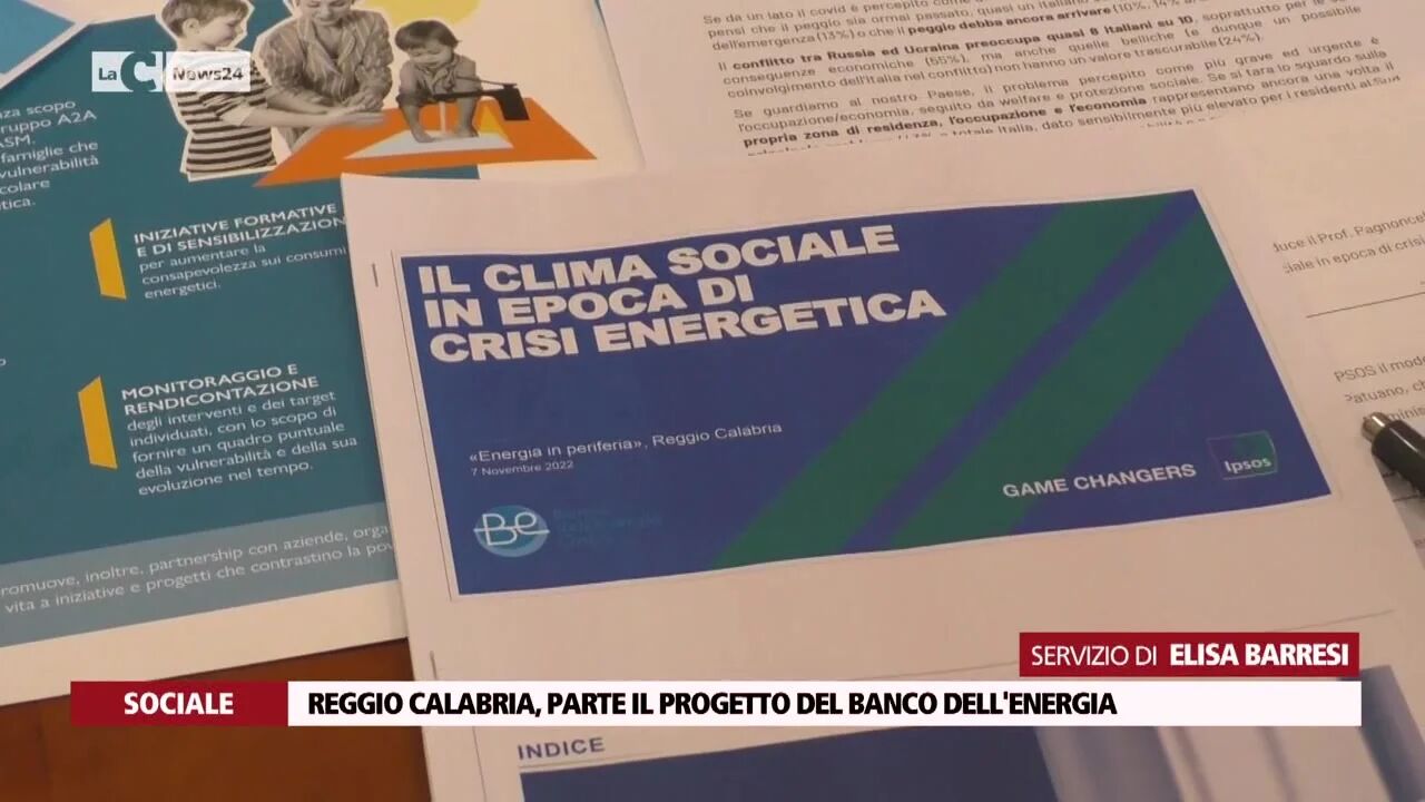 Reggio Calabria, parte il progetto del Banco dell'energia
