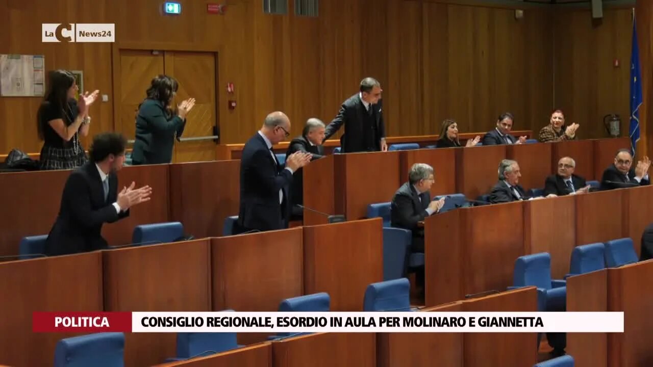 Consiglio regionale, esordio in aula per Molinaro e Giannetta