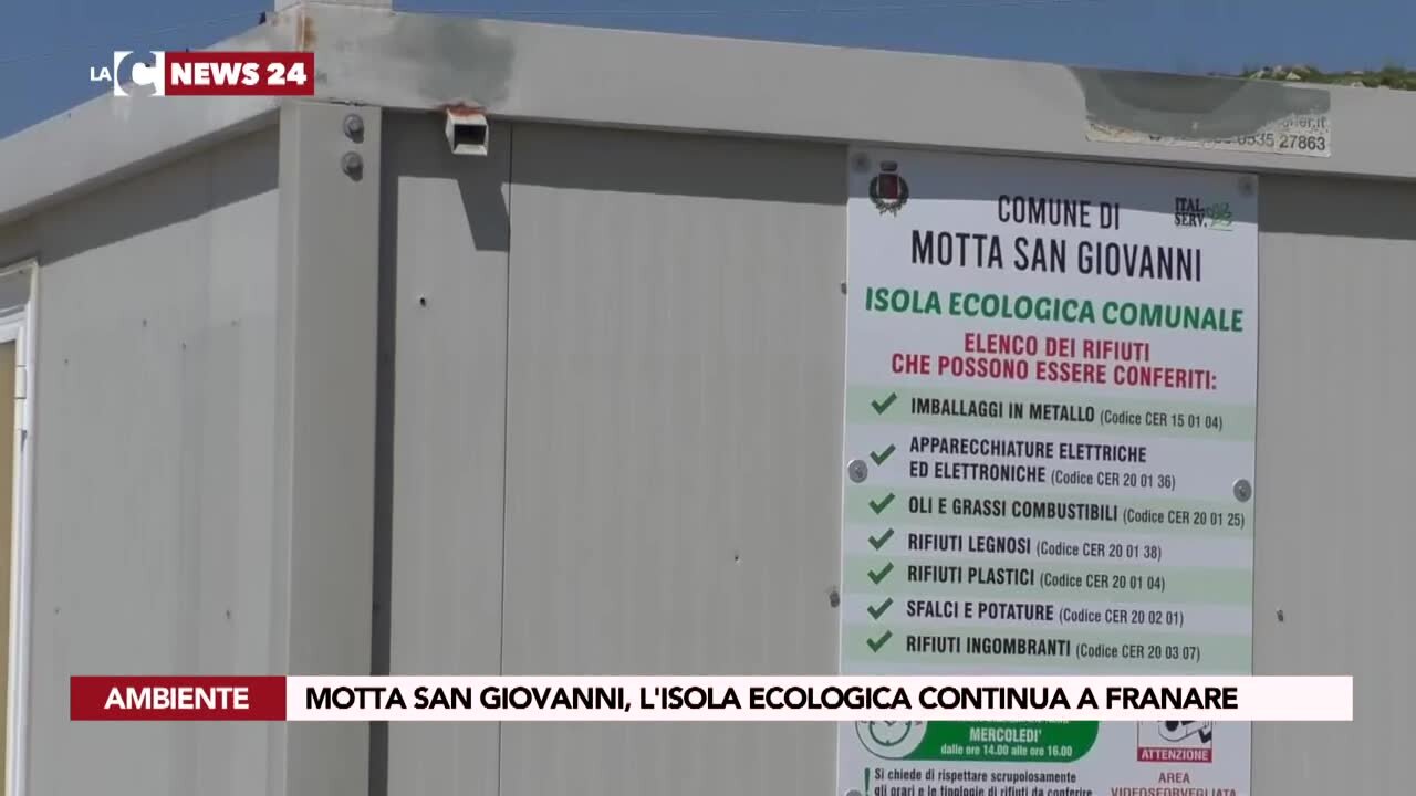 Motta San Giovanni, l'isola ecologica continua a franare