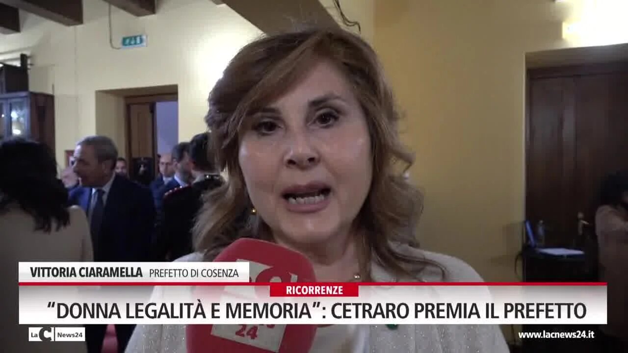 “Donna legalità e memoria”, Cetraro premia il Prefetto