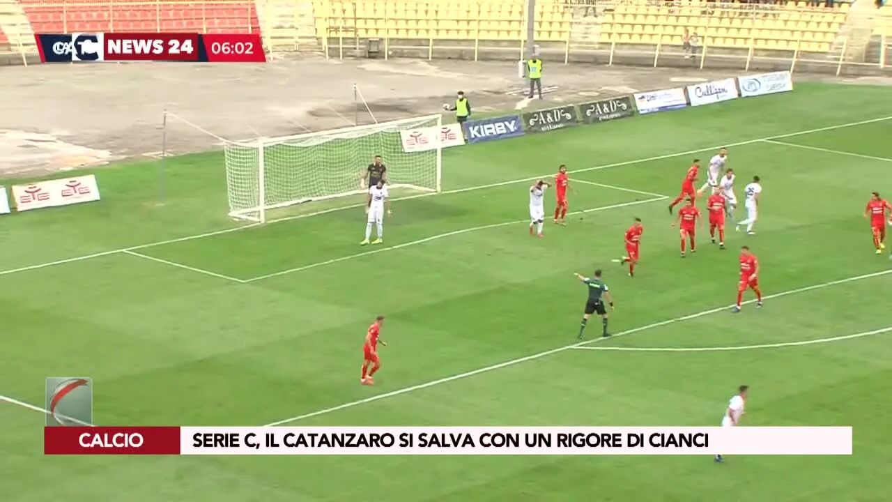 Serie C, il Catanzaro si salva con un rigore di Cianci