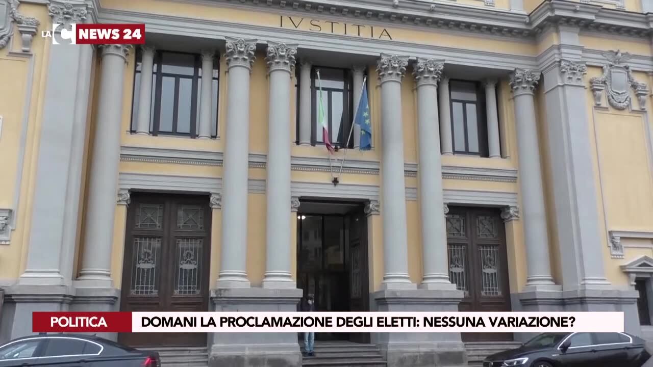 Domani la proclamazione degli eletti: nessuna variazione?