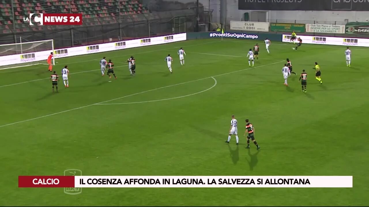 Il Cosenza affonda in laguna. La salvezza si allontana