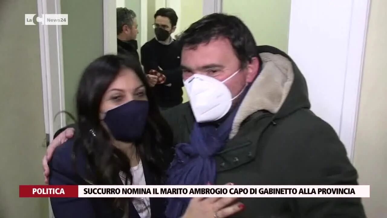 Succurro nomina il marito Ambrogio capo di gabinetto alla Provincia