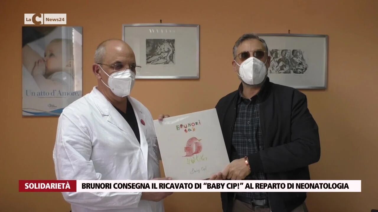 Brunori consegna il ricavato di “Baby cip!” al reparto di neonatologia