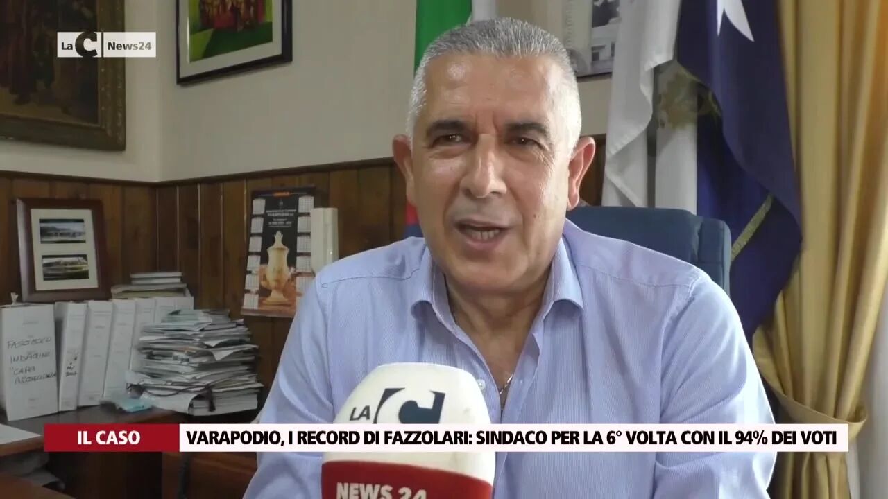 Varapodio, i record di Fazzolari: sindaco per la 6° volta con il 94% dei voti