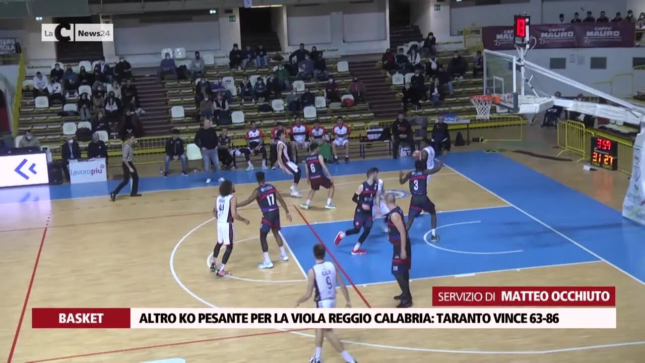 Altro ko pesante per la Viola Reggio Calabria: Taranto vince 63-86