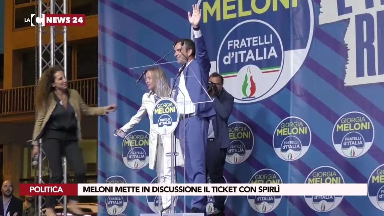 Meloni mette in discussione il ticket con Spirlì