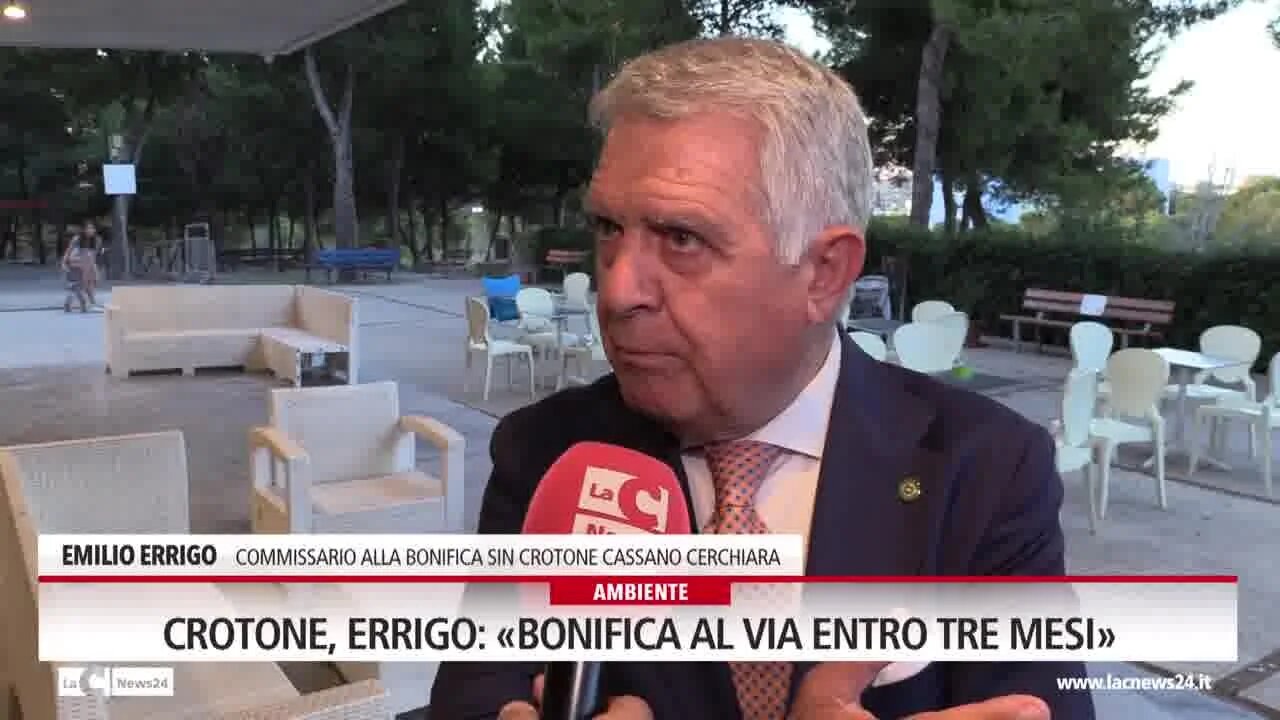 Crotone, Errigo: «Bonifica al via entro tre mesi»